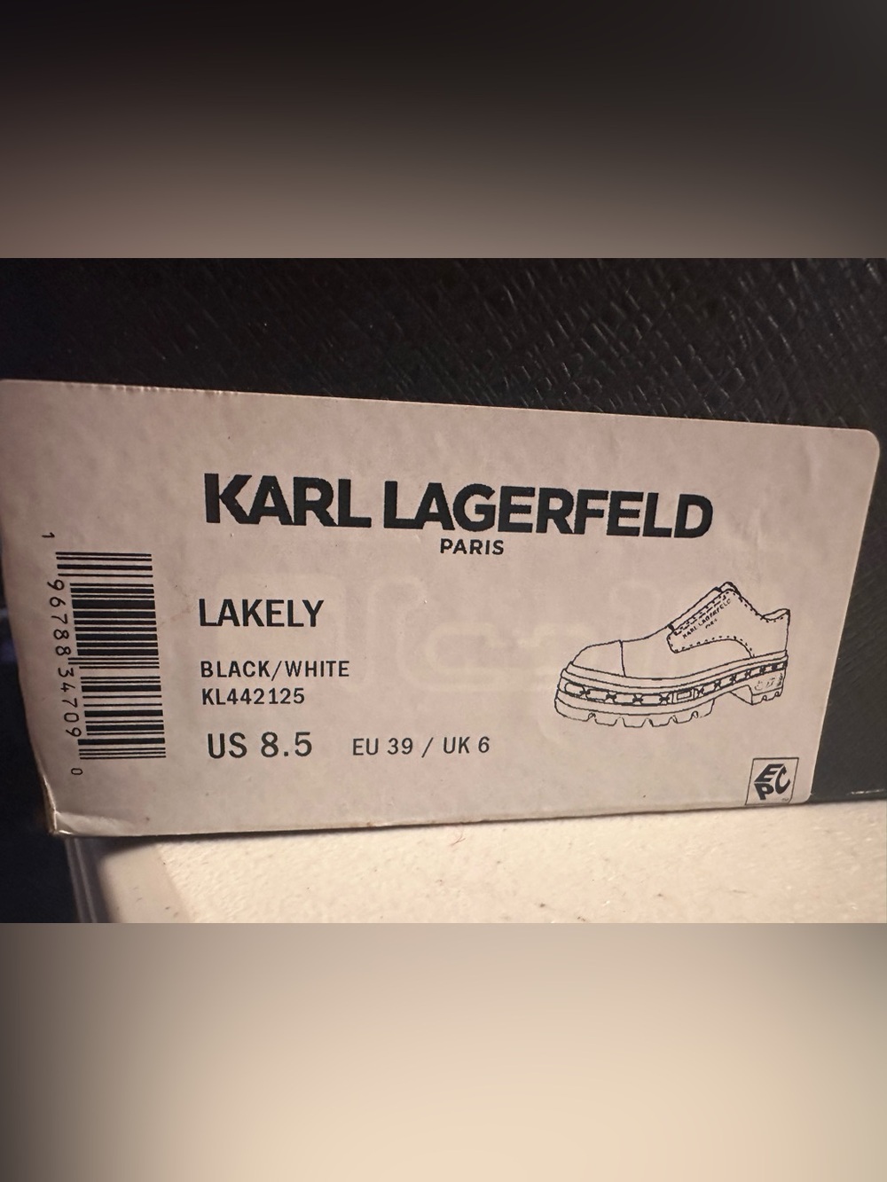 Karl Lagerfeld Lakely Black Patent & Houndstooth Tweed Platform Loafer - Picture 11 of 12
